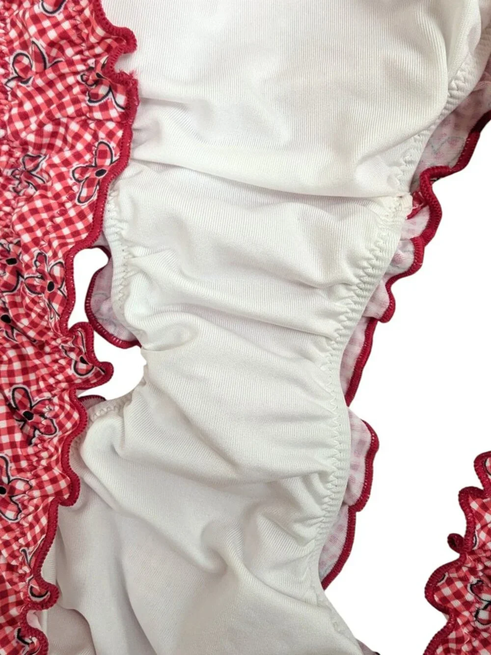 Pink by Frankie's Bikinis Bikini Bottom Hudson Ladybug Lane Red White Size XL
